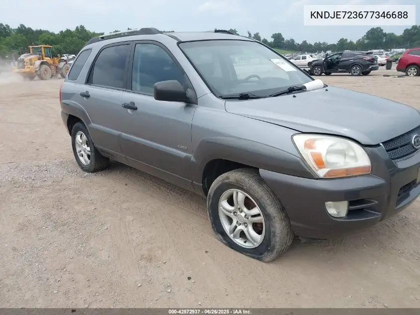 2007 Kia Sportage Lx V6 VIN: KNDJE723677346688 Lot: 42572937