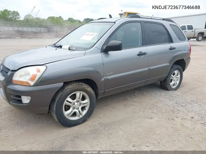 2007 Kia Sportage Lx V6 VIN: KNDJE723677346688 Lot: 42572937