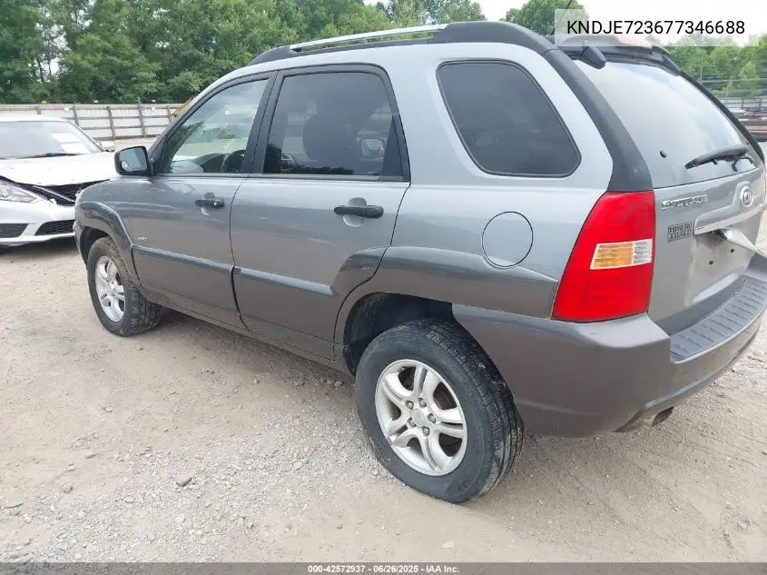 2007 Kia Sportage Lx V6 VIN: KNDJE723677346688 Lot: 42572937