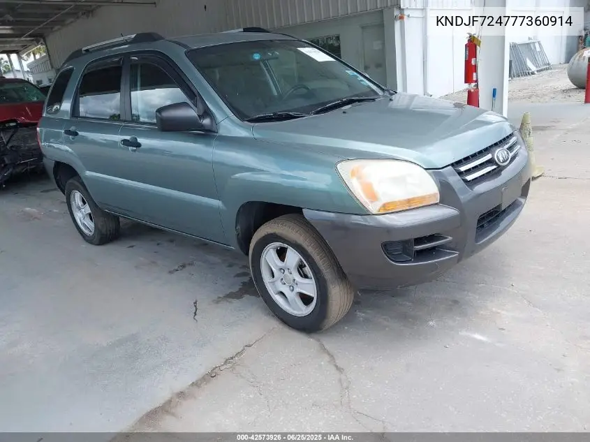 2007 Kia Sportage Lx VIN: KNDJF724777360914 Lot: 42573926