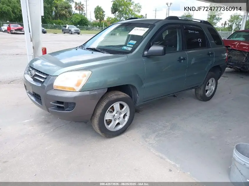 2007 Kia Sportage Lx VIN: KNDJF724777360914 Lot: 42573926