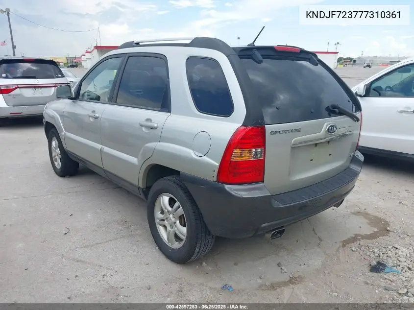 2007 Kia Sportage Ex V6 VIN: KNDJF723777310361 Lot: 42597253