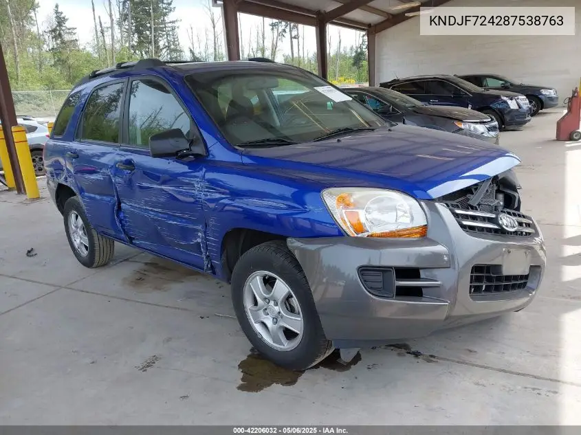 2008 Kia Sportage Lx VIN: KNDJF724287538763 Lot: 42206032