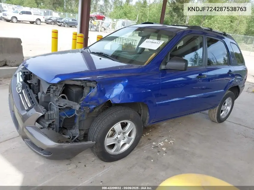 2008 Kia Sportage Lx VIN: KNDJF724287538763 Lot: 42206032