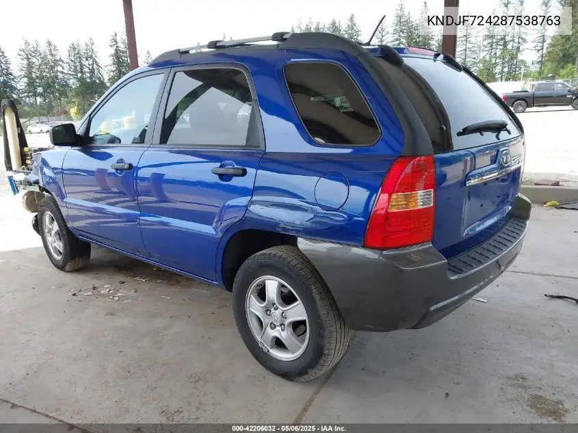 2008 Kia Sportage Lx VIN: KNDJF724287538763 Lot: 42206032