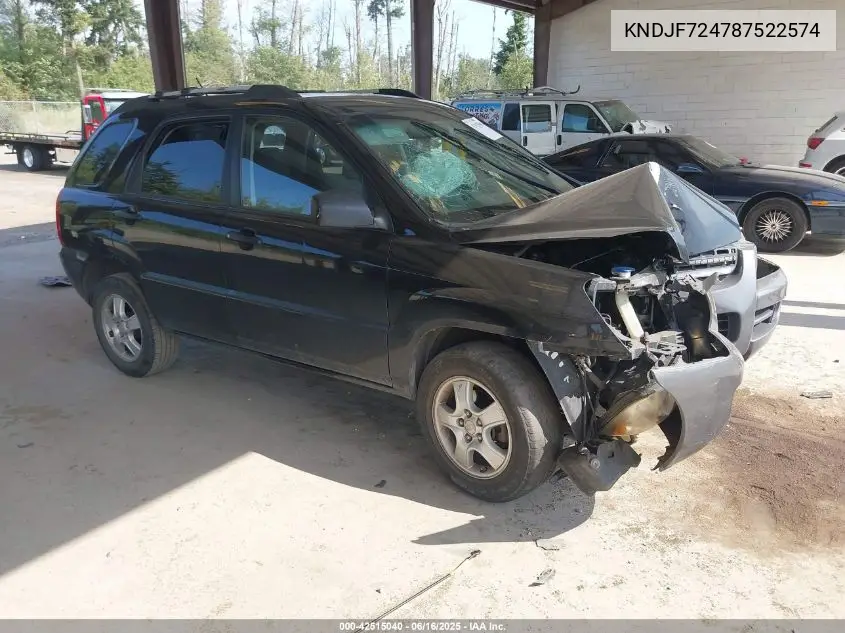 2008 Kia Sportage Lx VIN: KNDJF724787522574 Lot: 42515040