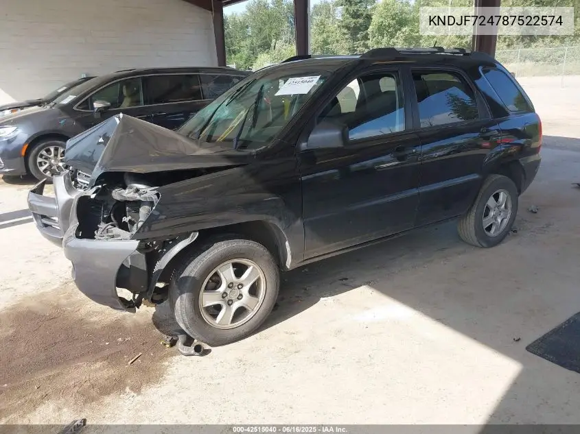 2008 Kia Sportage Lx VIN: KNDJF724787522574 Lot: 42515040