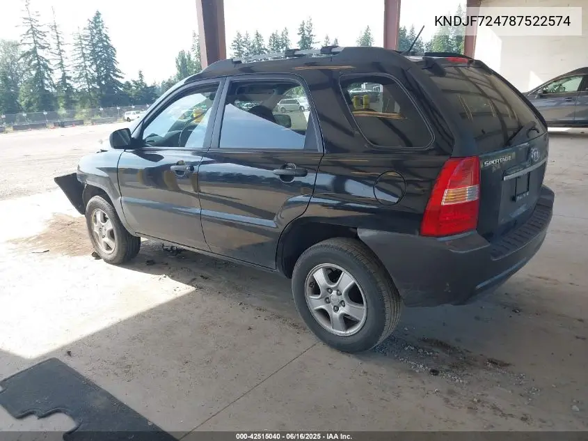 2008 Kia Sportage Lx VIN: KNDJF724787522574 Lot: 42515040