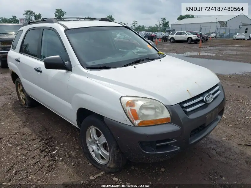 2008 Kia Sportage Lx VIN: KNDJF724187480564 Lot: 42544289
