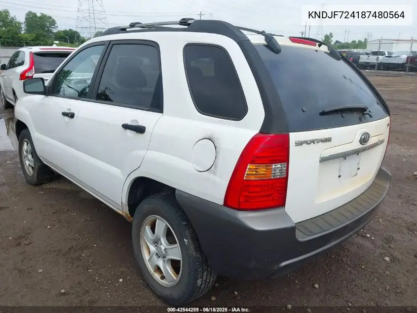 2008 Kia Sportage Lx VIN: KNDJF724187480564 Lot: 42544289