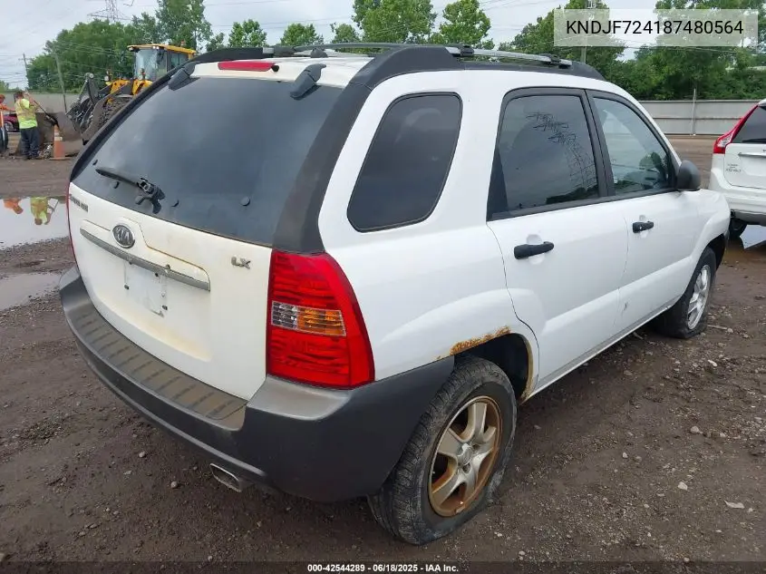 2008 Kia Sportage Lx VIN: KNDJF724187480564 Lot: 42544289