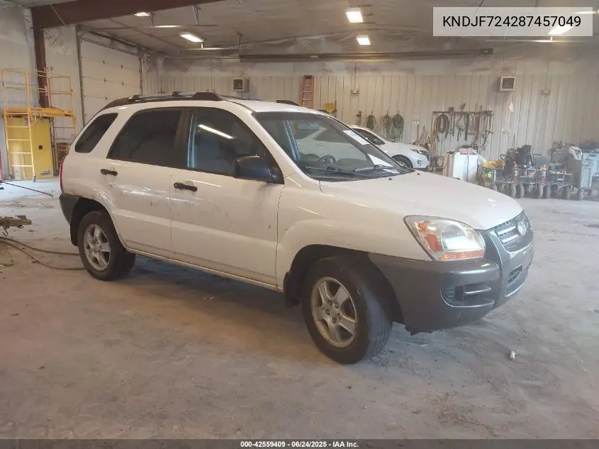 2008 Kia Sportage Lx VIN: KNDJF724287457049 Lot: 42559409