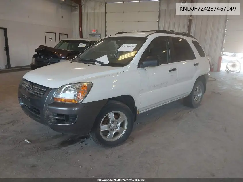 2008 Kia Sportage Lx VIN: KNDJF724287457049 Lot: 42559409