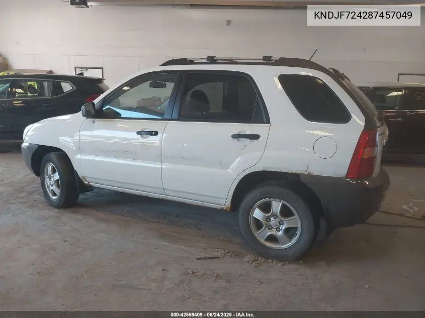 2008 Kia Sportage Lx VIN: KNDJF724287457049 Lot: 42559409