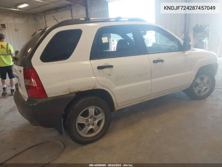 2008 Kia Sportage Lx VIN: KNDJF724287457049 Lot: 42559409