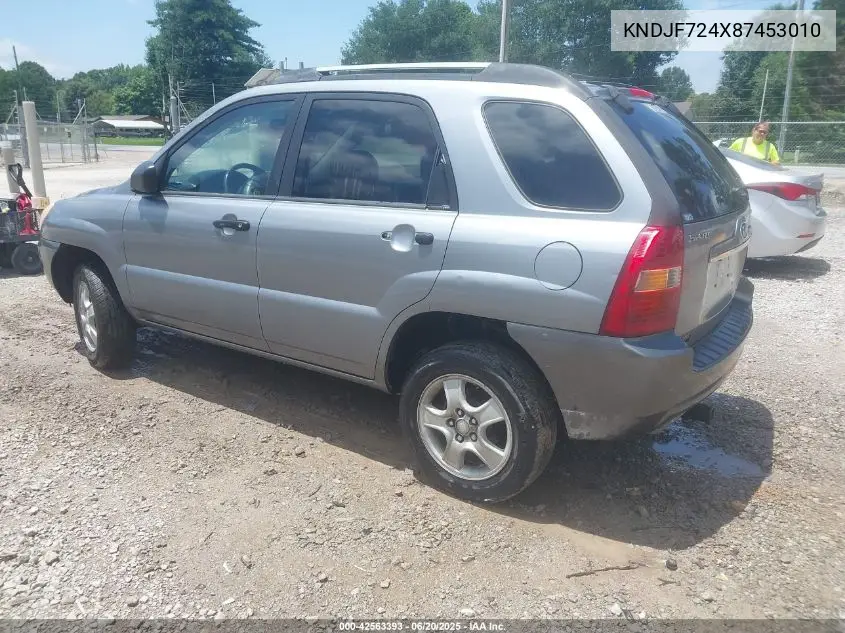 2008 Kia Sportage Lx VIN: KNDJF724X87453010 Lot: 42563393