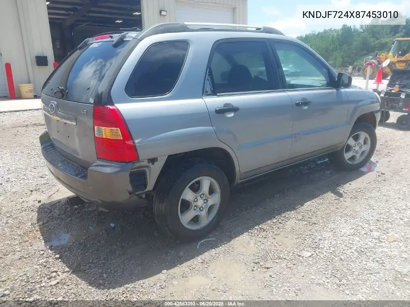 2008 Kia Sportage Lx VIN: KNDJF724X87453010 Lot: 42563393