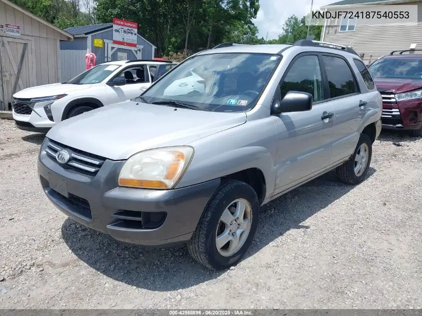 2008 Kia Sportage Lx VIN: KNDJF724187540553 Lot: 42568896