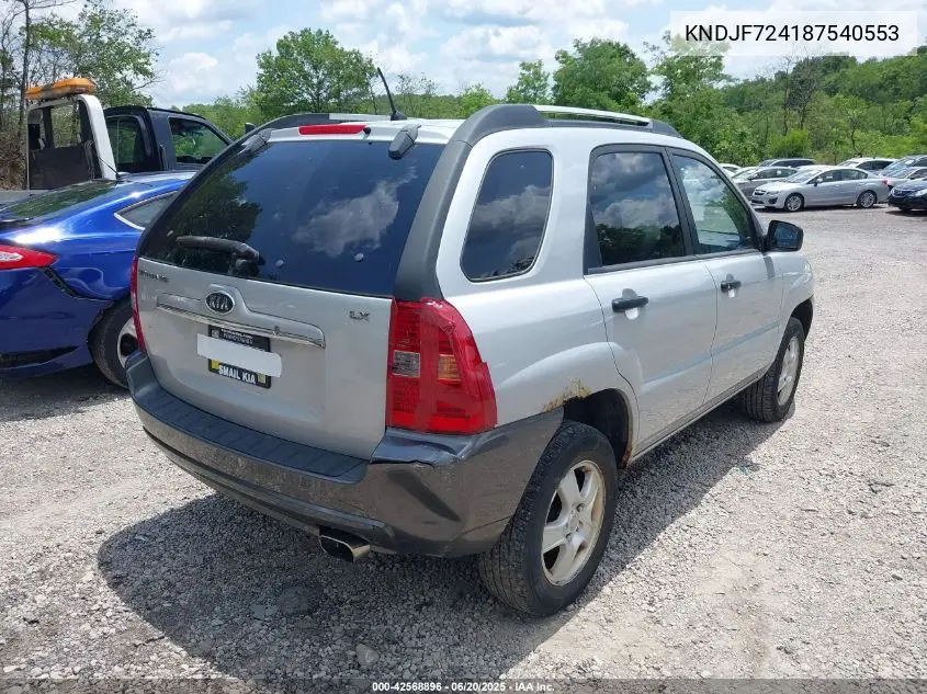2008 Kia Sportage Lx VIN: KNDJF724187540553 Lot: 42568896