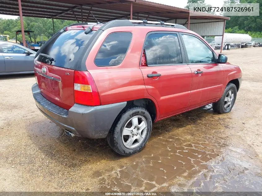 2008 Kia Sportage Lx VIN: KNDJF724187526961 Lot: 42606670