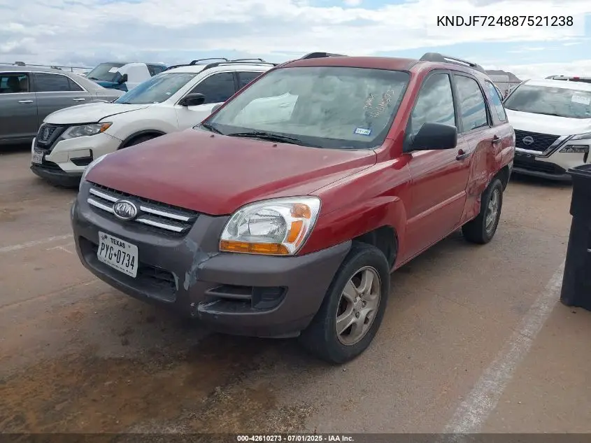 2008 Kia Sportage Lx VIN: KNDJF724887521238 Lot: 42610273