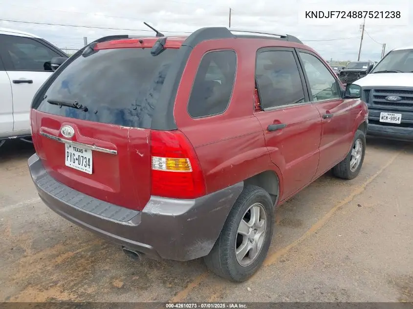2008 Kia Sportage Lx VIN: KNDJF724887521238 Lot: 42610273