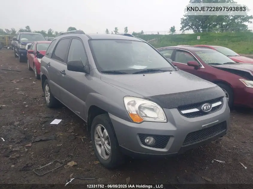 2009 Kia Sportage Lx-Convenience VIN: KNDJE722897593883 Lot: 12331752