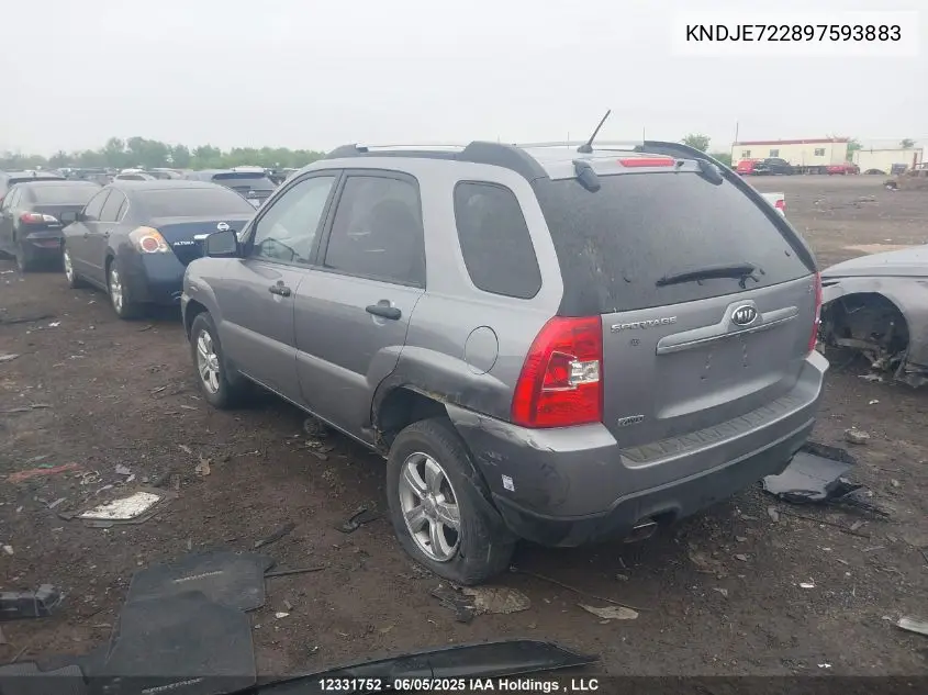 2009 Kia Sportage Lx-Convenience VIN: KNDJE722897593883 Lot: 12331752
