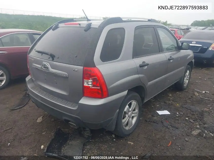 2009 Kia Sportage Lx-Convenience VIN: KNDJE722897593883 Lot: 12331752