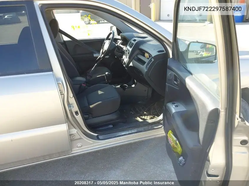 2009 Kia Sportage Lx VIN: KNDJF722297587400 Lot: 20208317