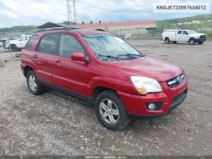 2009 Kia Sportage Ex V6 VIN: KNDJE723597634012 Lot: 42188447
