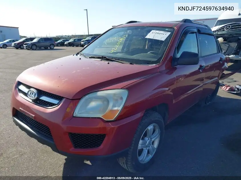 2009 Kia Sportage Lx VIN: KNDJF724597634940 Lot: 42204913