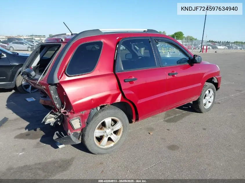 2009 Kia Sportage Lx VIN: KNDJF724597634940 Lot: 42204913