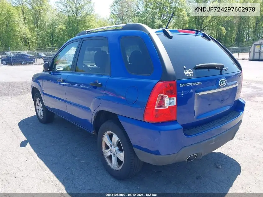 2009 Kia Sportage Lx VIN: KNDJF724297602978 Lot: 42253000