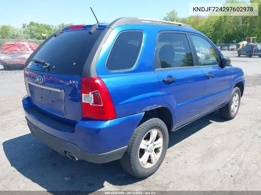 2009 Kia Sportage Lx VIN: KNDJF724297602978 Lot: 42253000