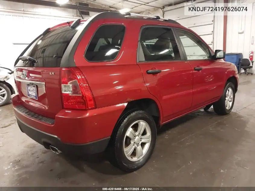 2009 Kia Sportage Lx VIN: KNDJF724197626074 Lot: 42516466