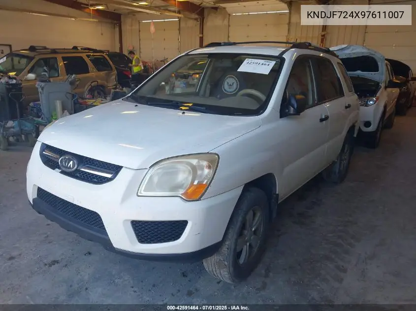 2009 Kia Sportage Lx VIN: KNDJF724X97611007 Lot: 42591464