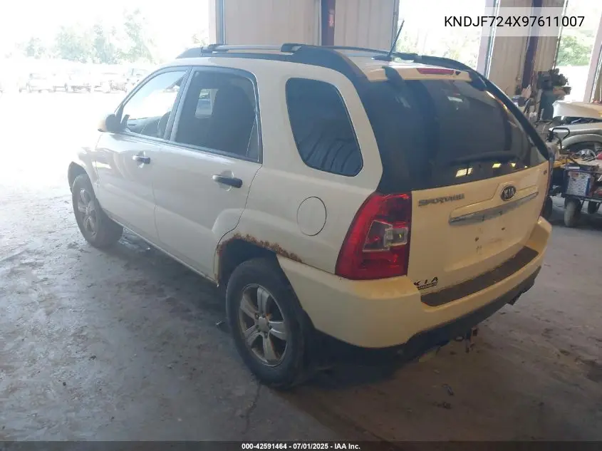 2009 Kia Sportage Lx VIN: KNDJF724X97611007 Lot: 42591464