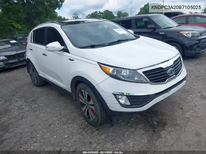 2011 Kia Sportage Ex VIN: KNDPC3A20B7105025 Lot: 42253063
