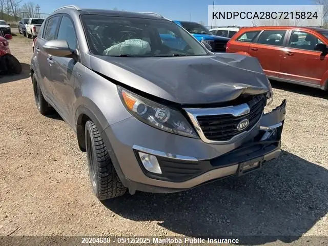 2012 Kia Sportage Ex VIN: KNDPCCA28C7215824 Lot: 20204680