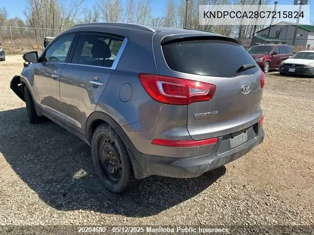 2012 Kia Sportage Ex VIN: KNDPCCA28C7215824 Lot: 20204680