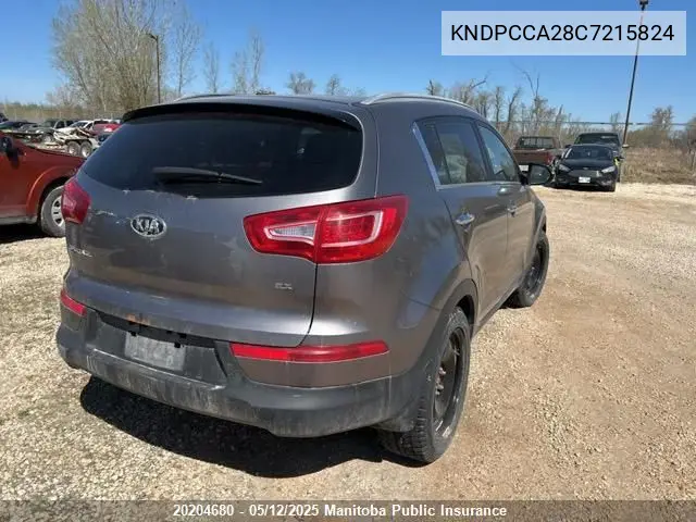 2012 Kia Sportage Ex VIN: KNDPCCA28C7215824 Lot: 20204680