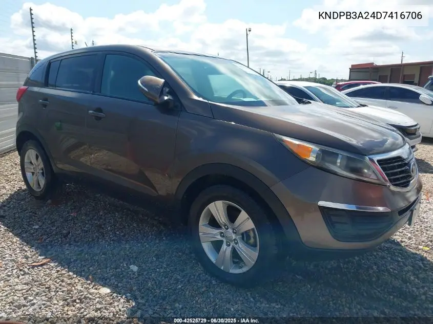 2013 Kia Sportage Lx VIN: KNDPB3A24D7416706 Lot: 42525729