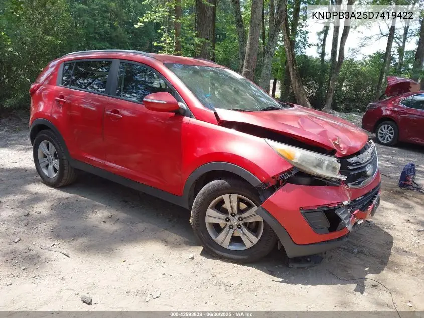 2013 Kia Sportage Lx VIN: KNDPB3A25D7419422 Lot: 42593638