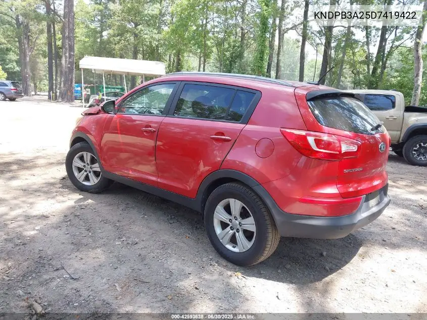 2013 Kia Sportage Lx VIN: KNDPB3A25D7419422 Lot: 42593638