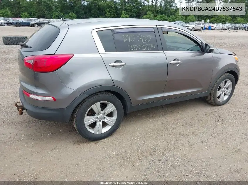2013 Kia Sportage Lx VIN: KNDPBCA24D7537543 Lot: 42620171