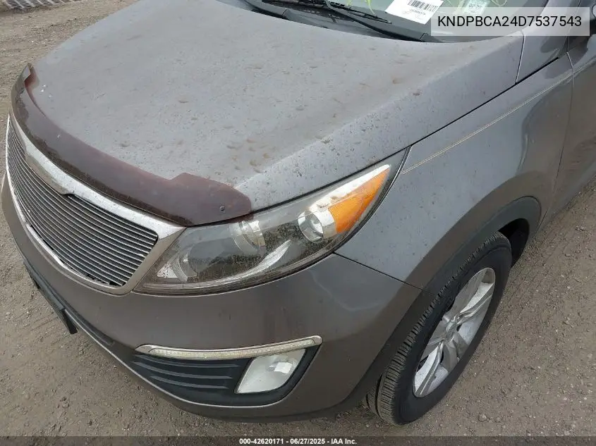 2013 Kia Sportage Lx VIN: KNDPBCA24D7537543 Lot: 42620171