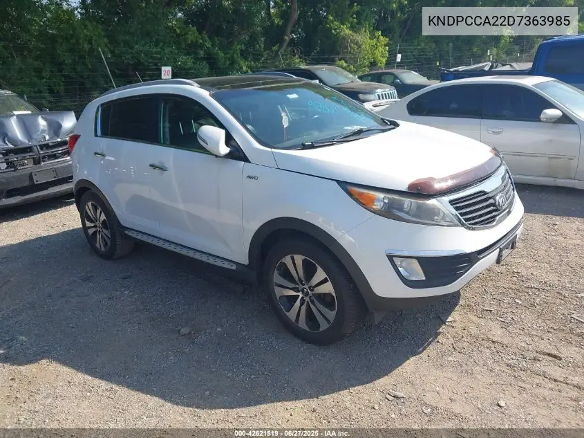 2013 Kia Sportage Ex VIN: KNDPCCA22D7363985 Lot: 42621519