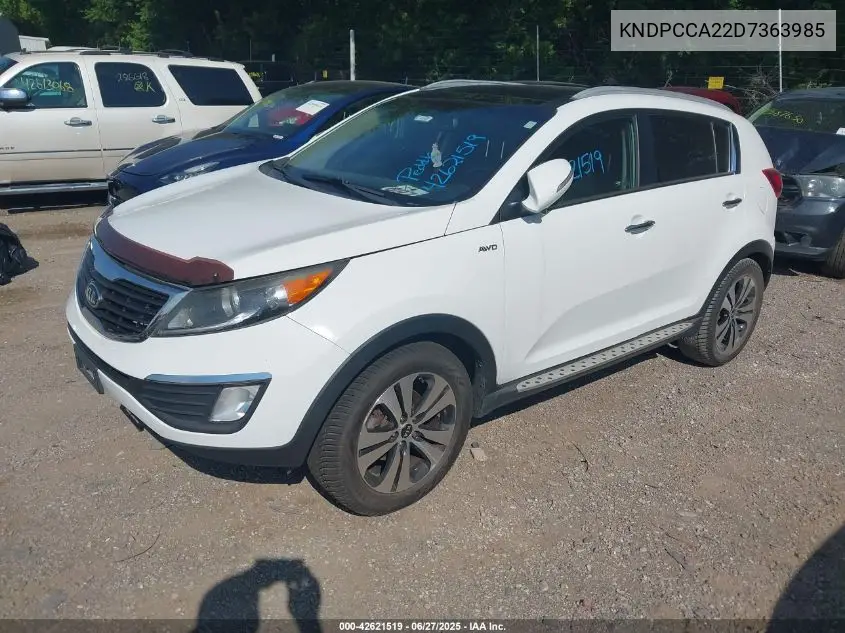 2013 Kia Sportage Ex VIN: KNDPCCA22D7363985 Lot: 42621519