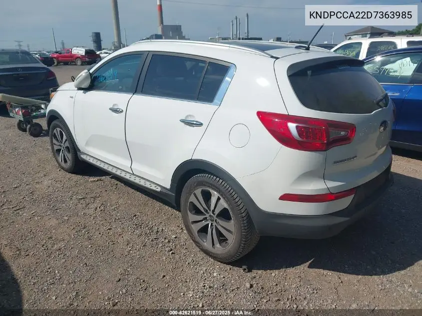 2013 Kia Sportage Ex VIN: KNDPCCA22D7363985 Lot: 42621519